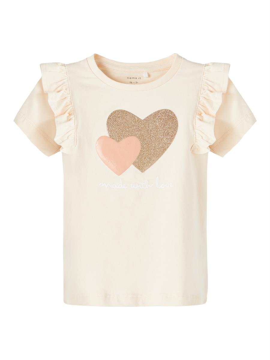 Name it Mädchen T-Shirt Herz Glitzer Geschenkidee edel NMFHILDA