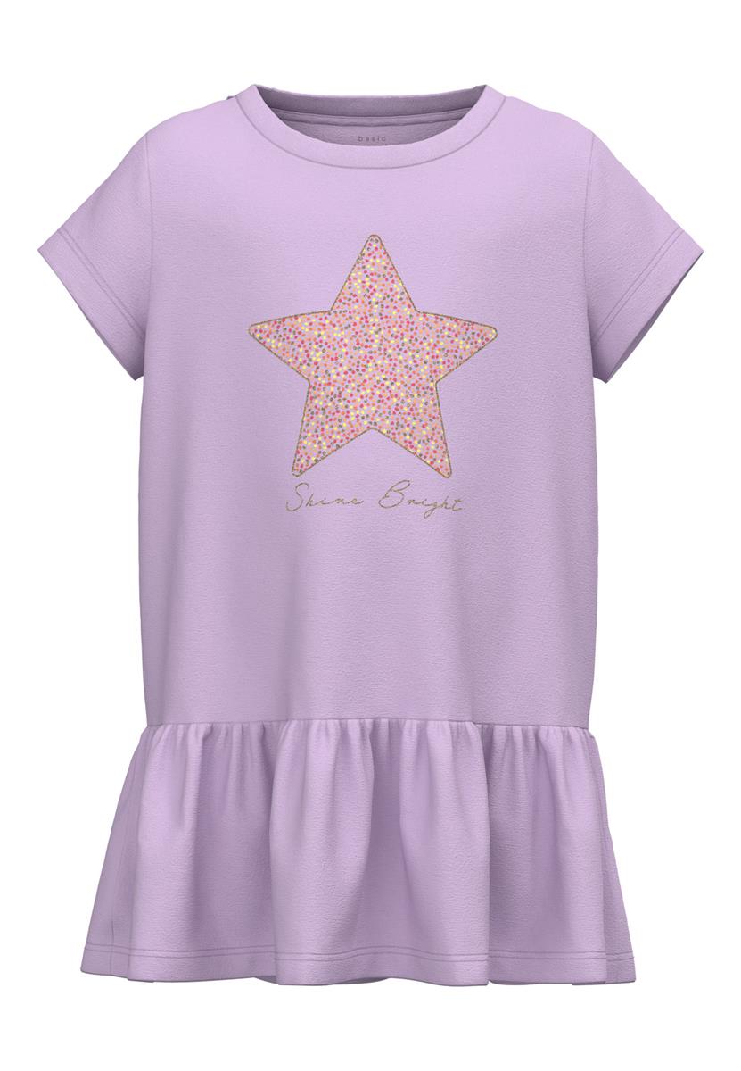 Name it Mädchen Kleid  Sommerkleid Jersey Geschenk Lila Blau NMFVIANE