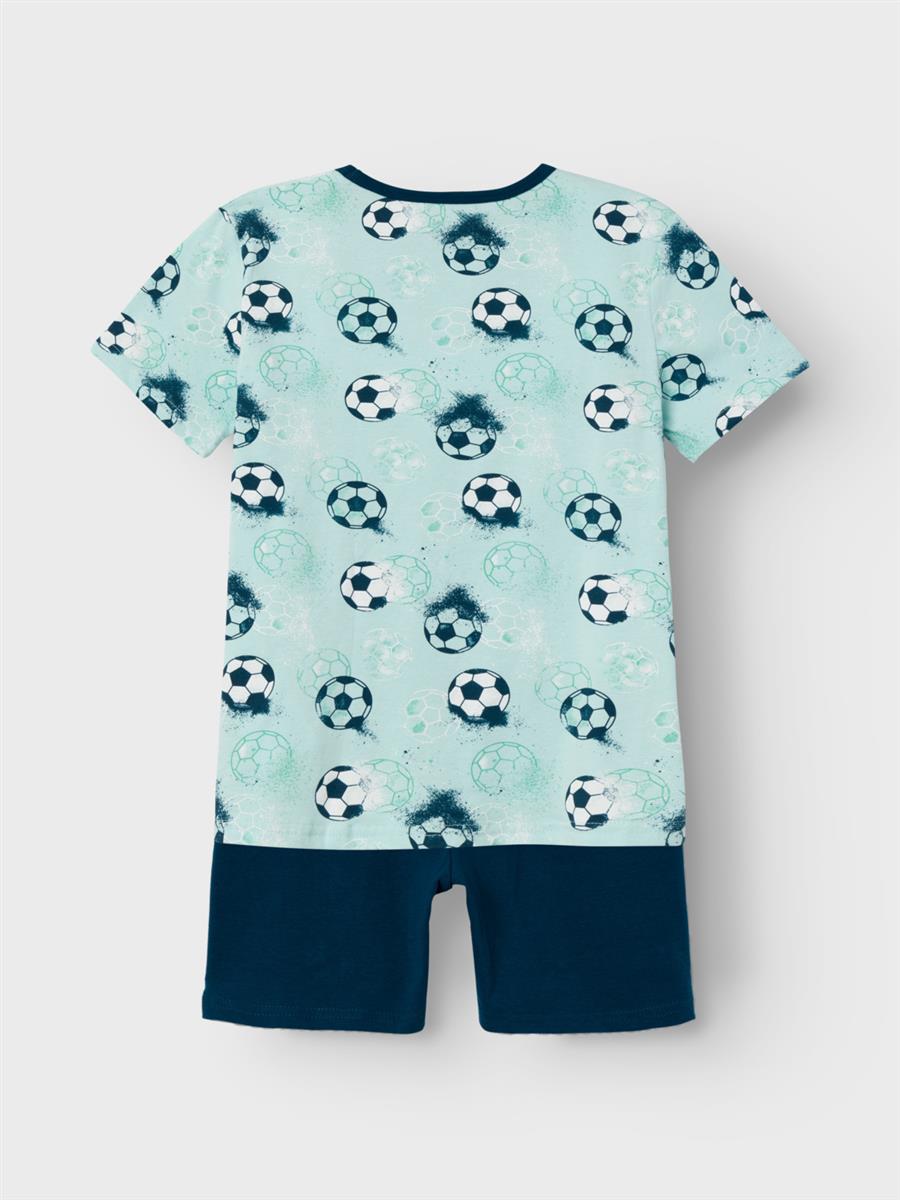Name it Jungen Schlafanzug kurz Short Fußball  Blau NKMNIGHTSET