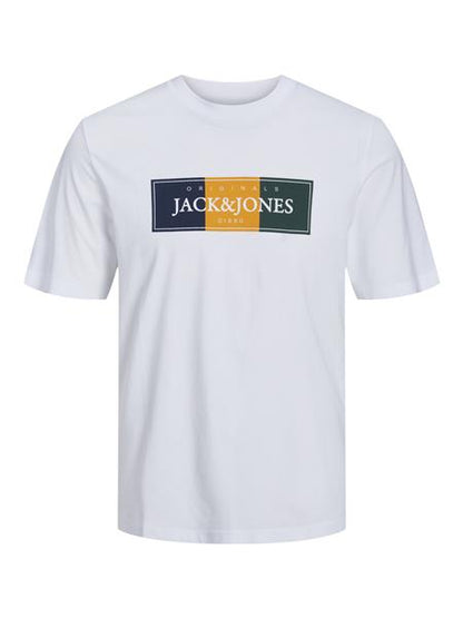 Jack & Jones Junior Jungen T-Shirt Kurzarm  Weiß Gelb Blau Rot