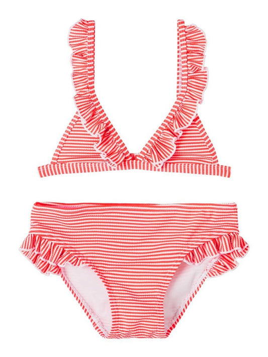 Name it Mädchen Bikini rot weiß neon Teenager Girl  Geschenkidee