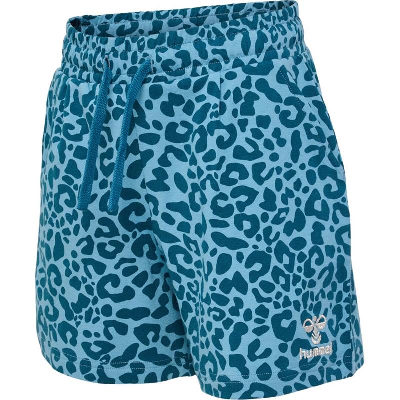 Hummel Mädchen Shorts Sweatshorts Leomuster Türkis edel Geschenk