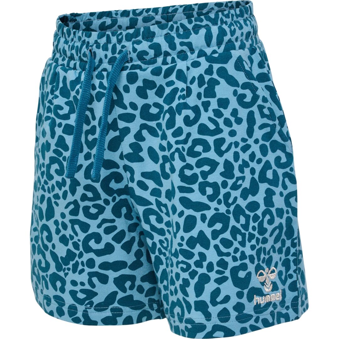 Hummel Mädchen Shorts Sweatshorts Leomuster Türkis edel Geschenk