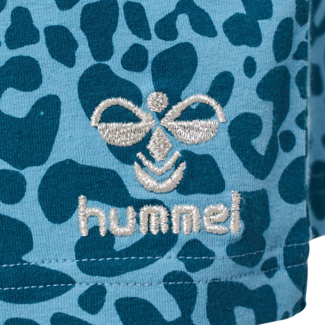 Hummel Mädchen Shorts Sweatshorts Leomuster Türkis edel Geschenk