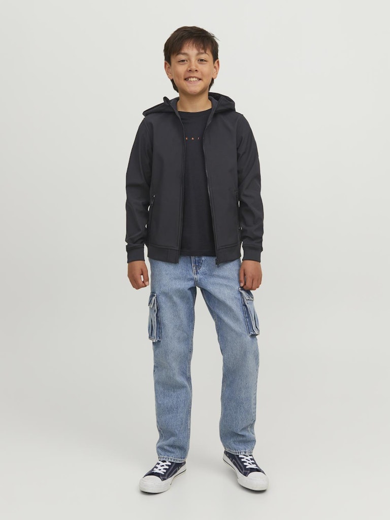 Jack & Jones Jungen Softshelljacke Schwarz mit Fleece JJEBASIC