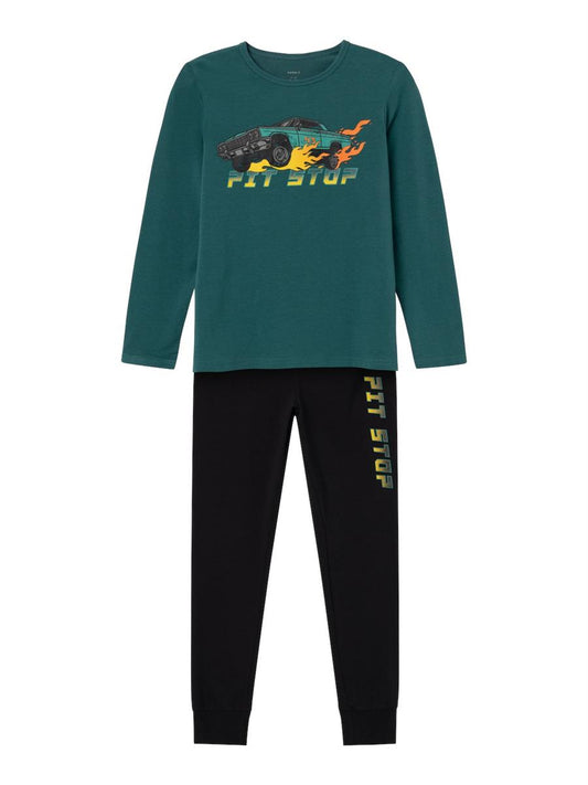 Name it Jungen Schlafanzug Auto Pyjama   Grün Geschenkidee top