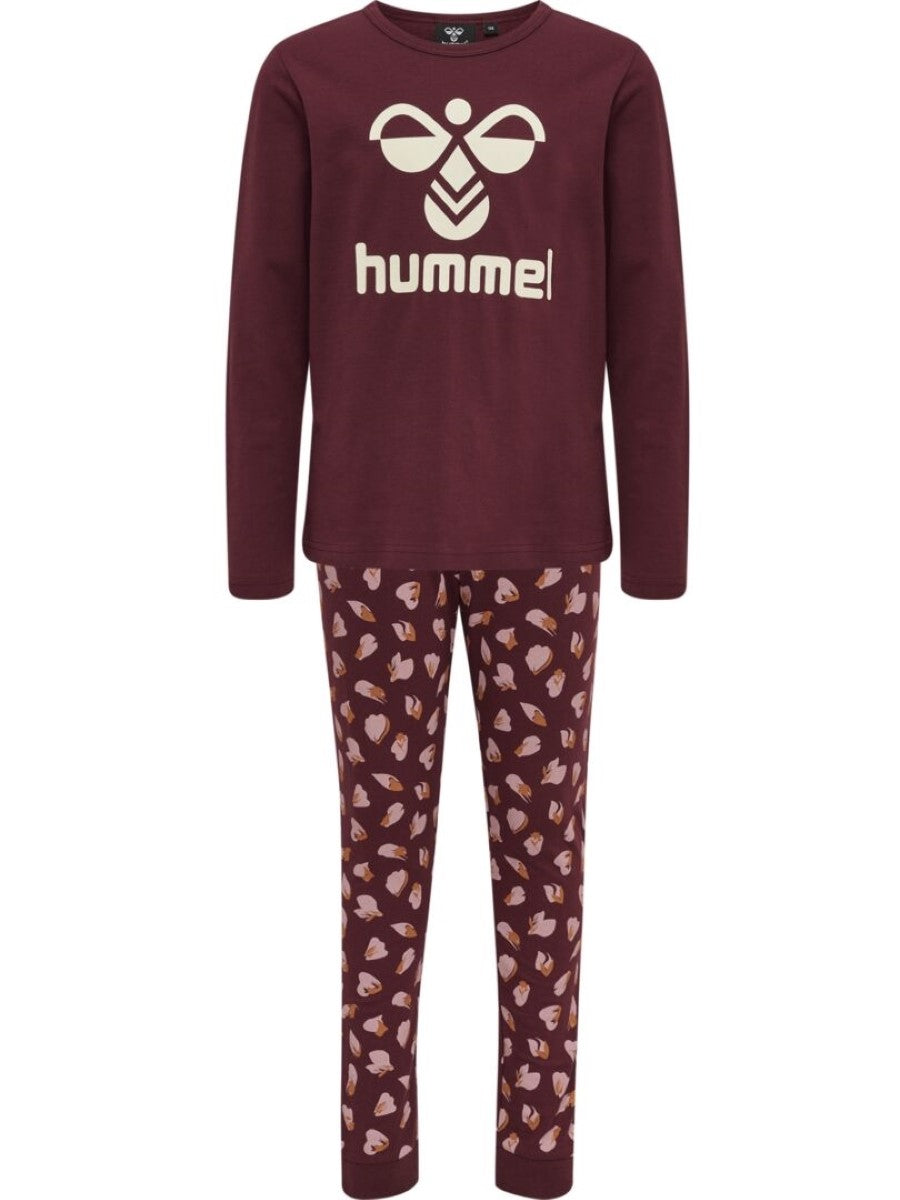 Hummel Mädchen Schlafanzug Pyjama Weinrot Geschenkidee