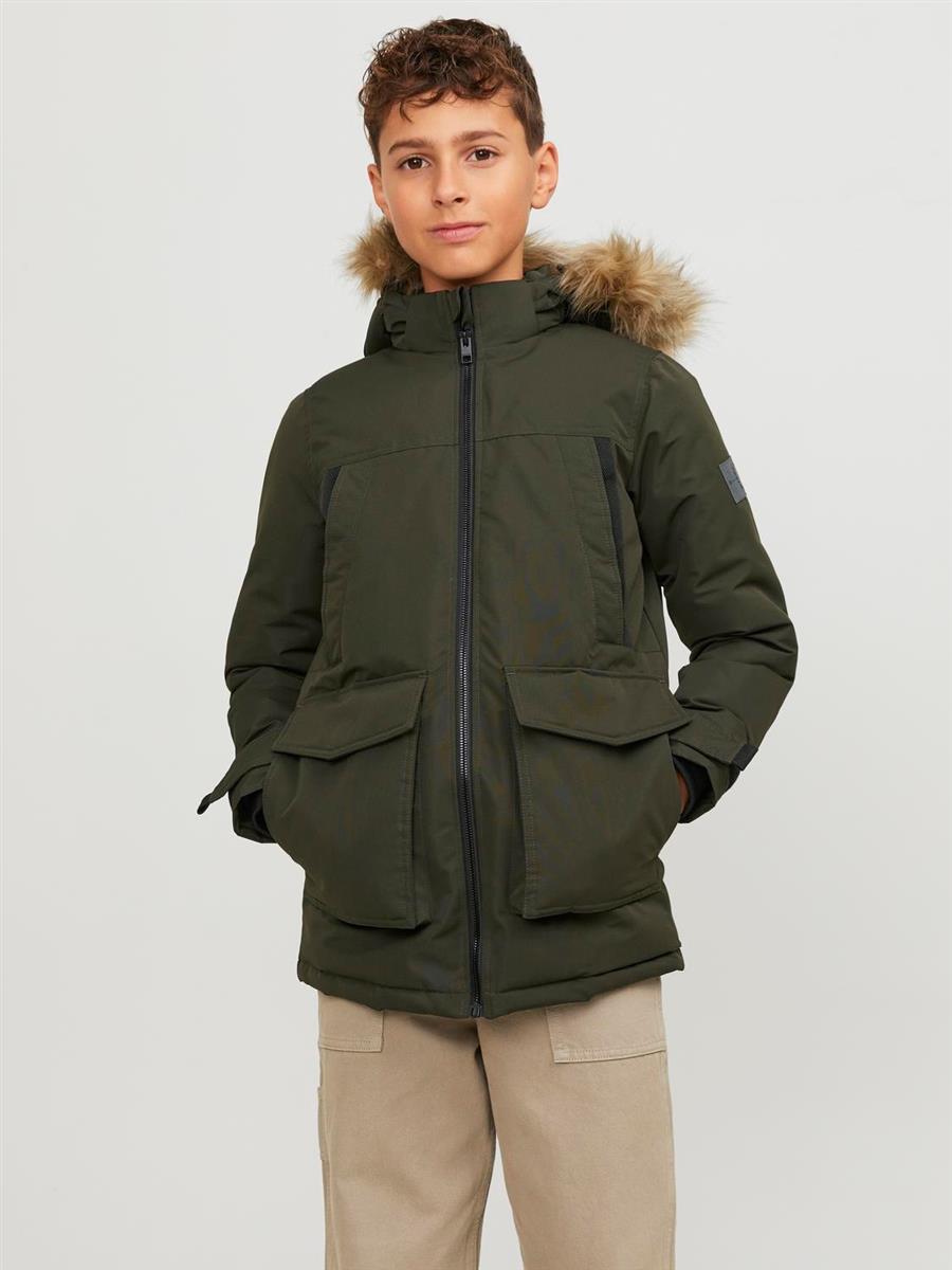 Jack & Jones Jungen Winterjacke Parka Dunkelgrün edel JJECRAFT