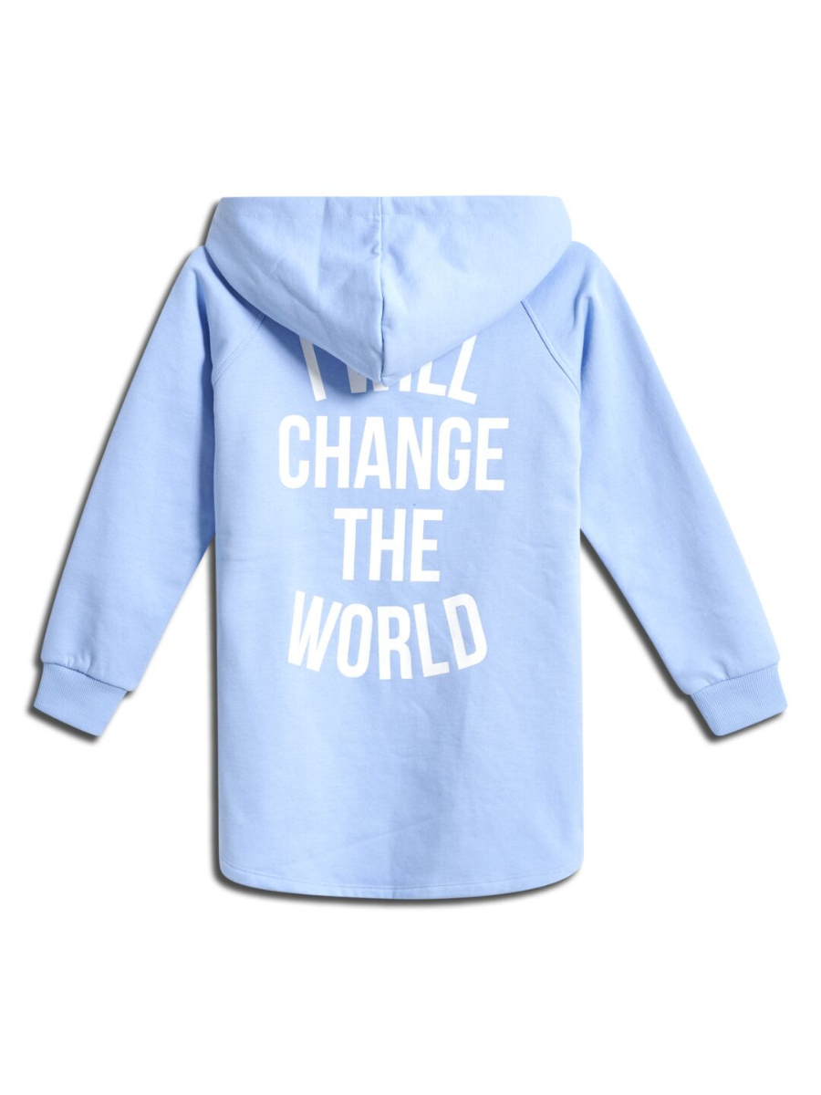 Sometime Soon Hoodie Longsweat Sweatkleid Hellblau Designer
