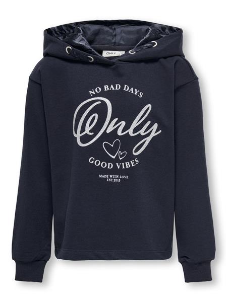 Only Mädchen Kapuzenpullover Kapuzensweat Hoodie 15313715 Dunkelblau Silber