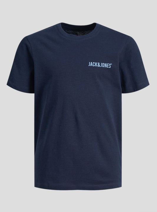 Jack&Jones Jungen T-Shirt loose fit 12249815 Rückendruck Schwarz Weiß Blau