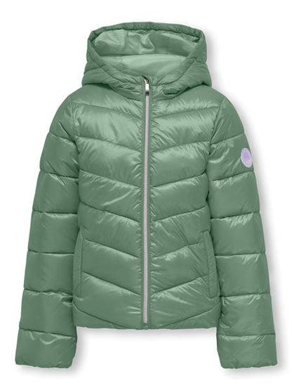 Only Mädchen Steppjacke leicht Übergangsjacke Grün Rose schlank