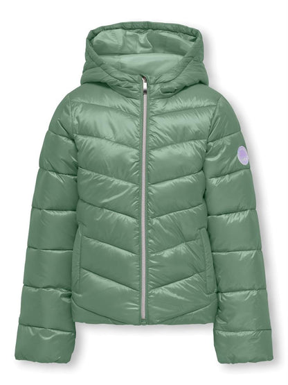 Only Mädchen Steppjacke leicht Übergangsjacke Grün Rose schlank