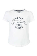 PIER NINE Mädchen T-Shirt Weiß Marinestil Designer edel Geschenkidee