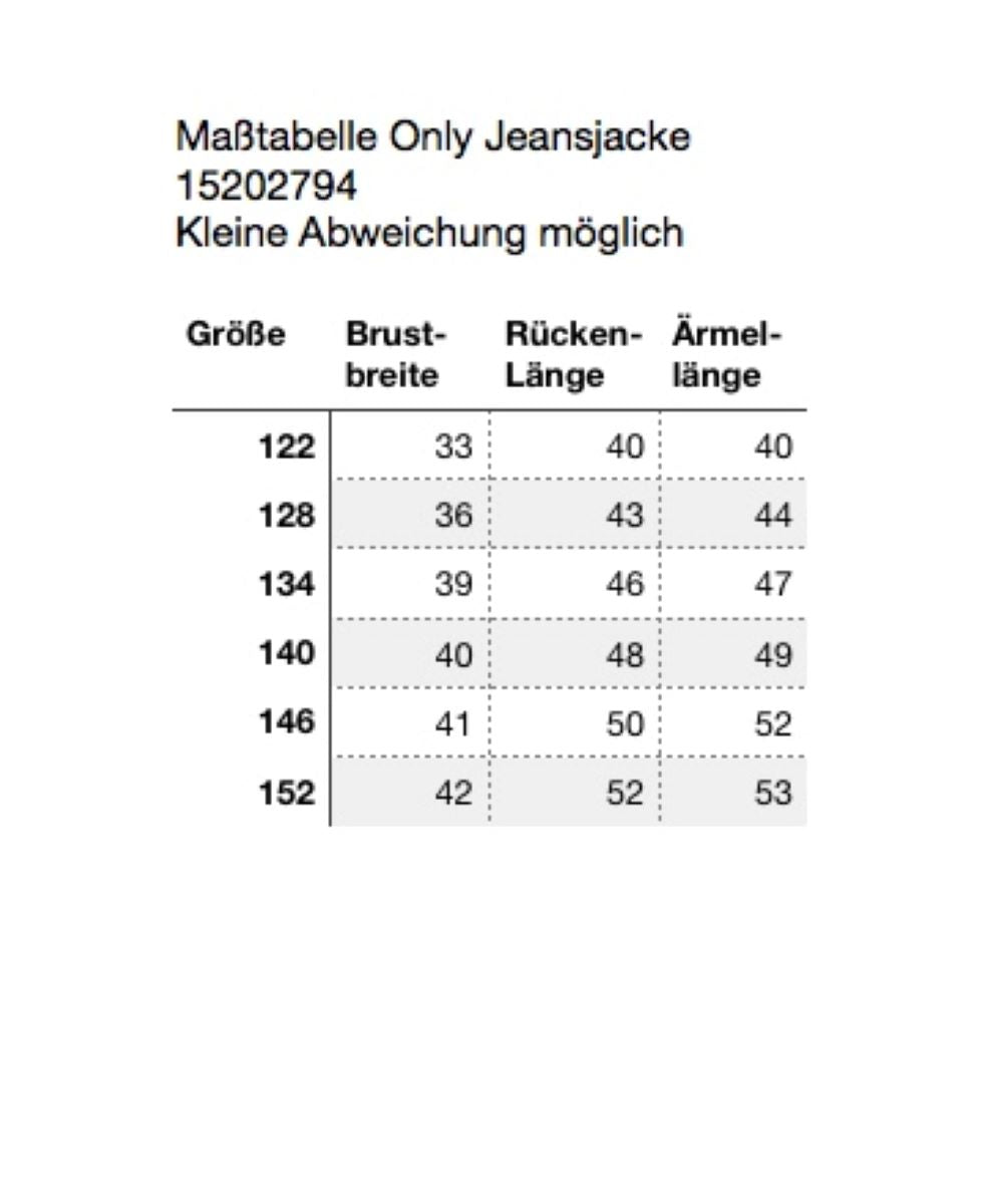 Only Mädchen Jeansjacke Übergangsjacke hellblau sehr weich KOGSARA