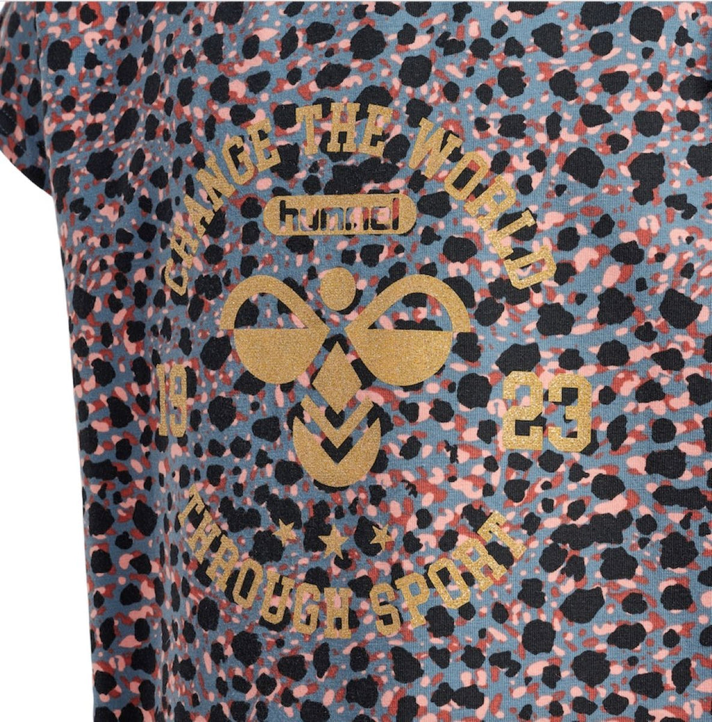 Hummel Mädchen T-Shirt Designershirt goldfarbener Aufdruck edel