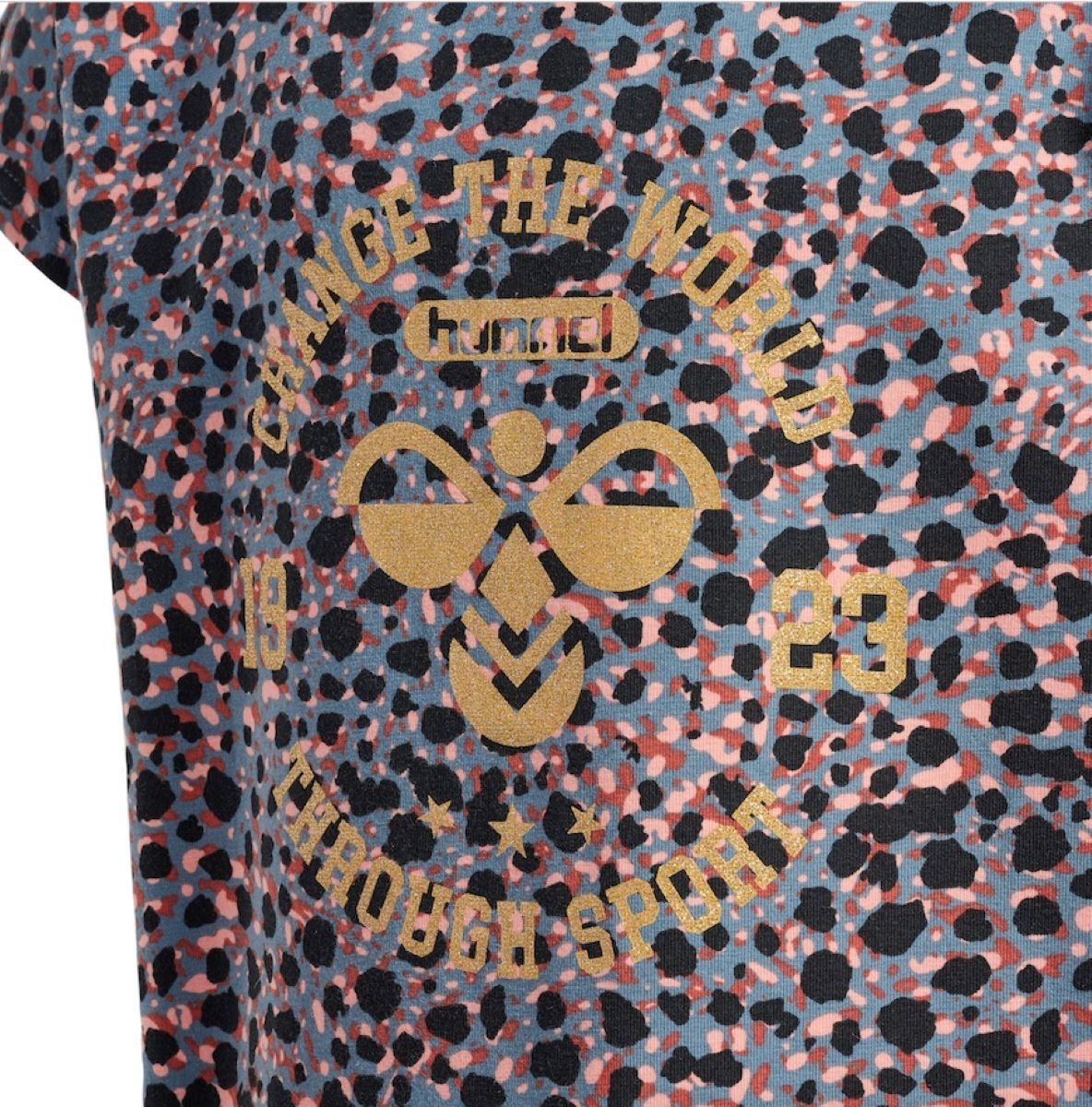 Hummel Mädchen T-Shirt Designershirt goldfarbener Aufdruck edel