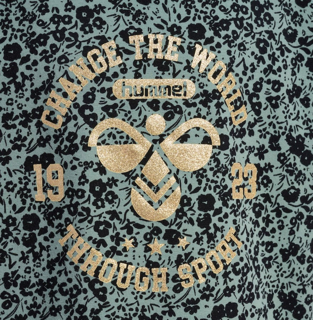 Hummel Mädchen T-Shirt Designershirt goldfarbener Aufdruck edel