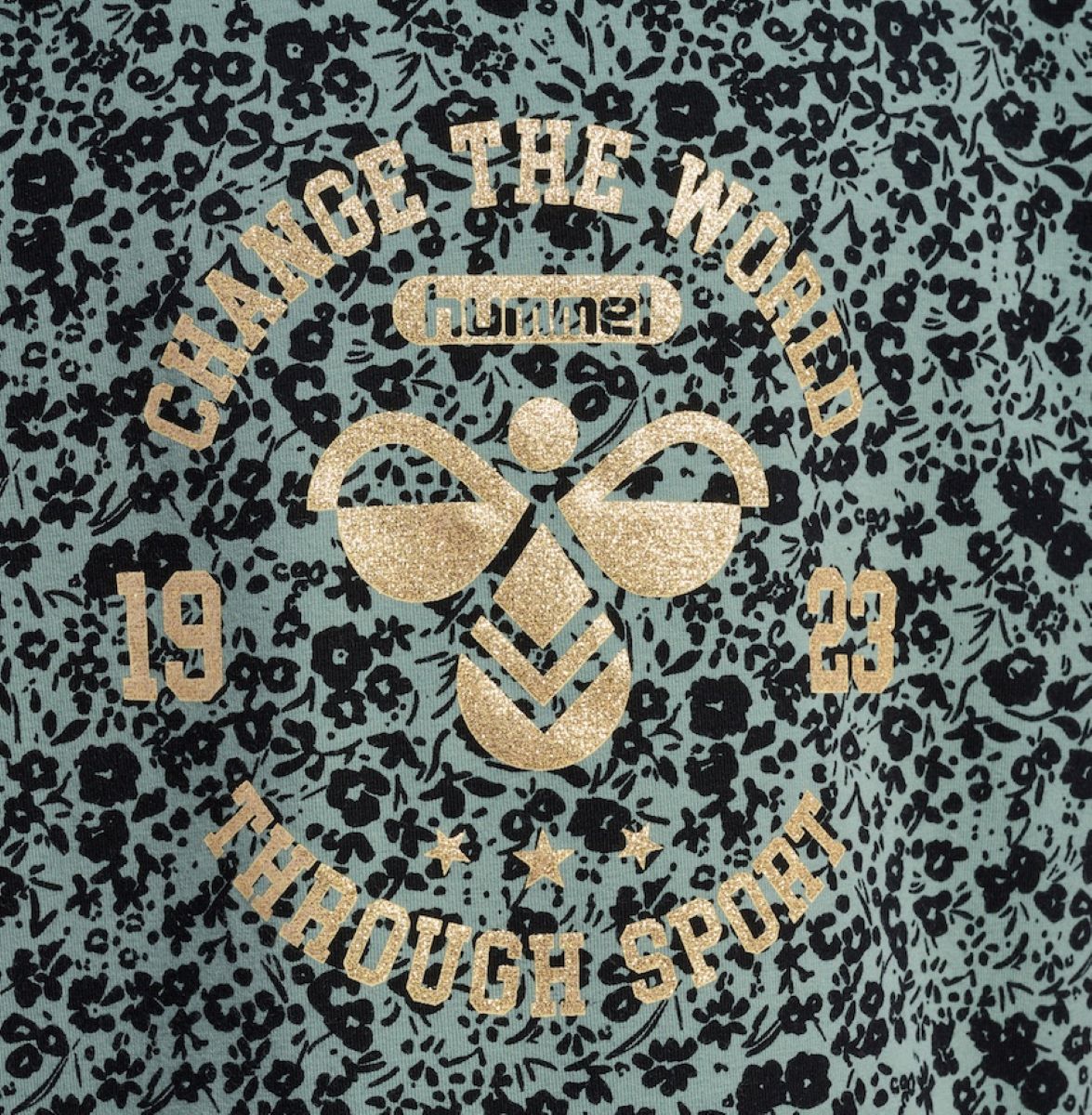 Hummel Mädchen T-Shirt Designershirt goldfarbener Aufdruck edel