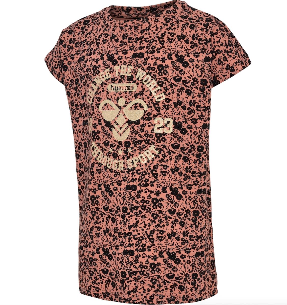 Hummel Mädchen T-Shirt Designershirt goldfarbener Aufdruck edel