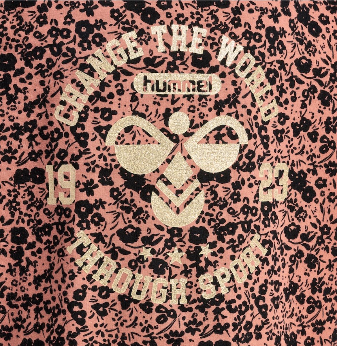 Hummel Mädchen T-Shirt Designershirt goldfarbener Aufdruck edel