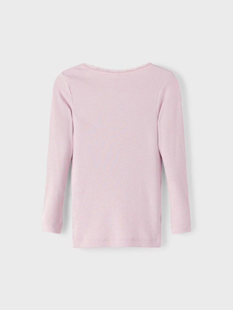 Mädchen Langarmshirt Rippshirt hochwertig  Rose Braun edel
