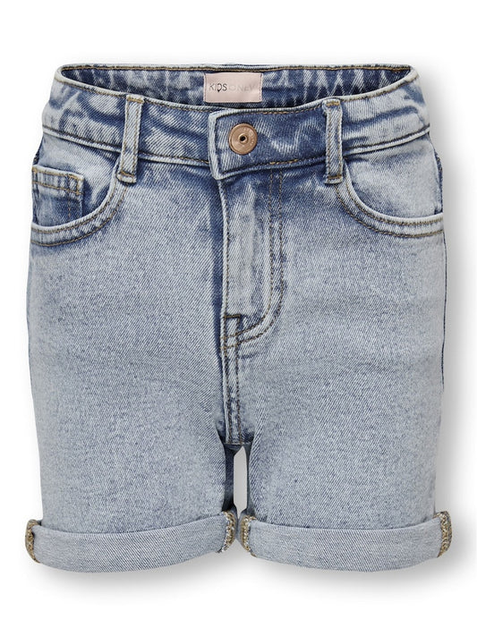 ONLY Mädchen Jeansshorts kurze Jeans Denimshort high waist 15244480 Hell Blau weich