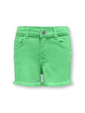 Only Mädchen Jeansshort kurze Hose Jeans Shorts Grün Franzen KOGROBYN