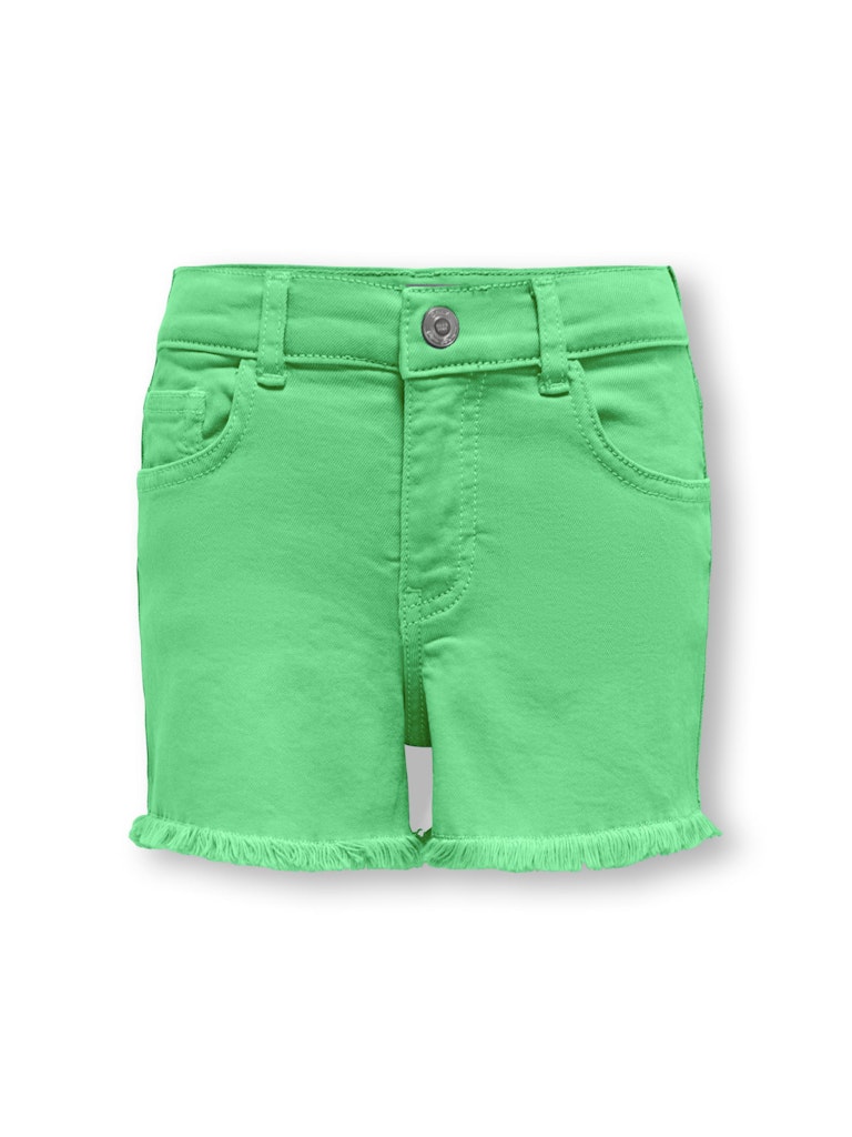 Only Mädchen Jeansshort kurze Hose Jeans Shorts Grün Franzen KOGROBYN