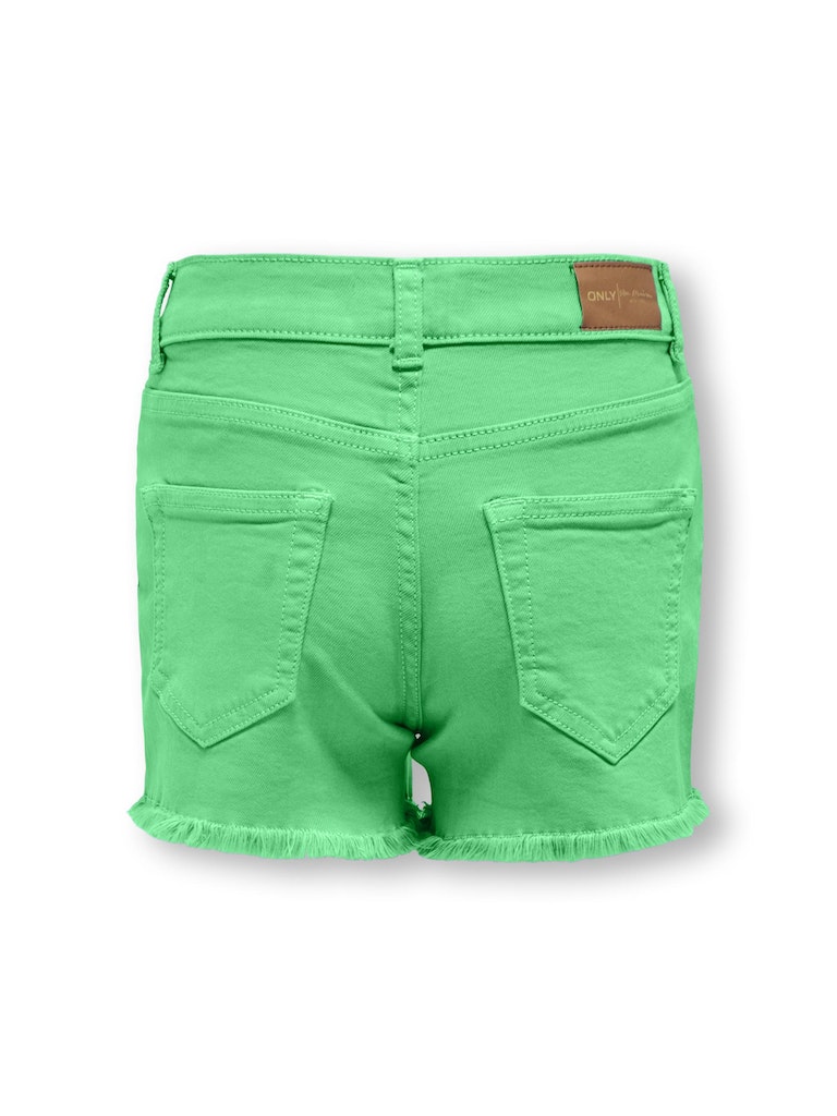 Only Mädchen Jeansshort kurze Hose Jeans Shorts Grün Franzen KOGROBYN