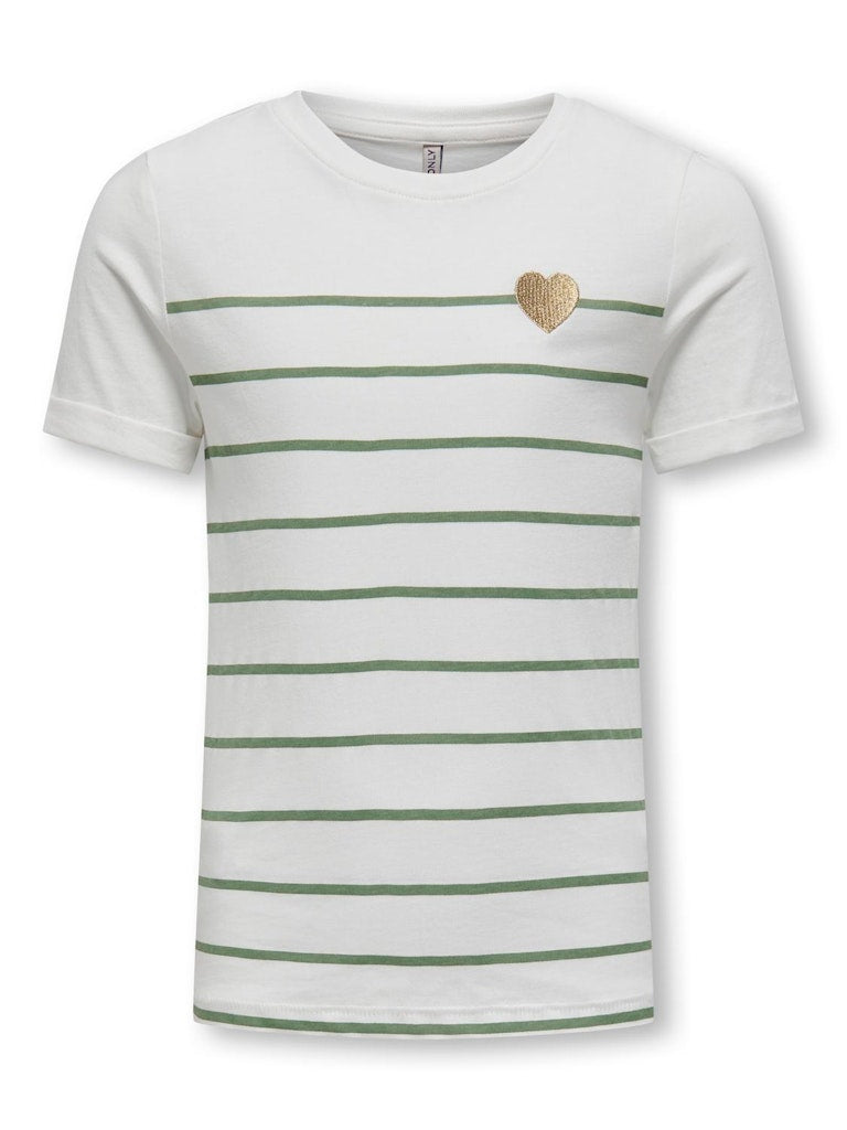 Only Mädchen T-Shirt Herz Glitzer Streifen Geschenkidee edel KOGEMILY