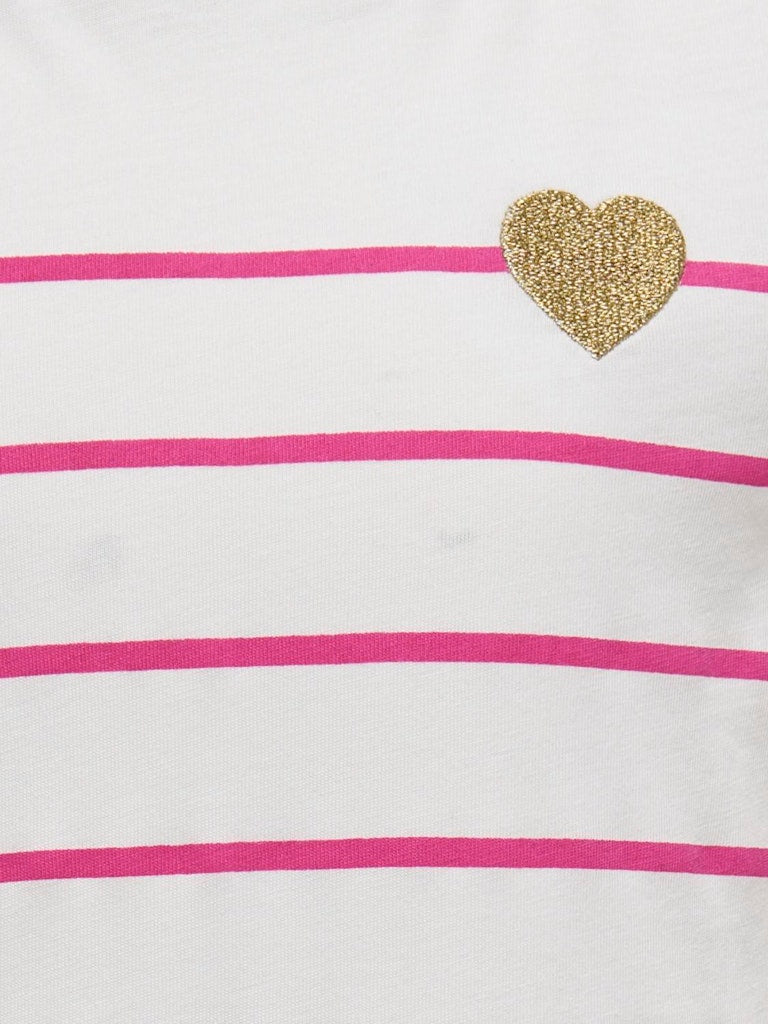 Only Mädchen T-Shirt Herz Glitzer Streifen Geschenkidee edel KOGEMILY