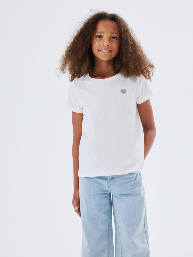 Name it Mädchen T-Shirt Herz Glitzer Geschenkidee edel NKFVIOLINE