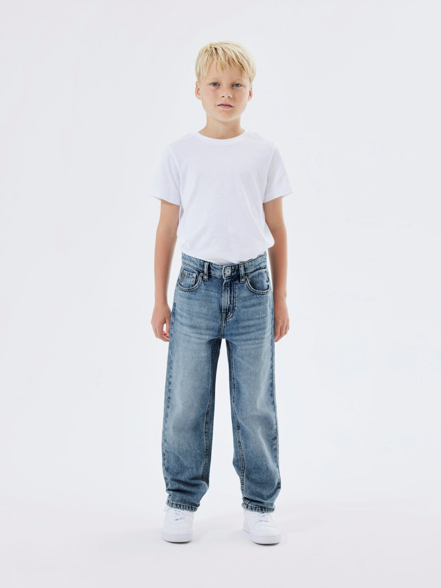 Name it Jungen Jeans weites Bein Straight Hellblau  NKMRYAN