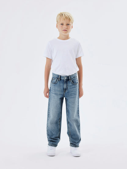 Name it Jungen Jeans weites Bein Straight Hellblau  NKMRYAN