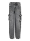 Only Mädchen Cargojeans wide Cargo grau KOGHARMONY