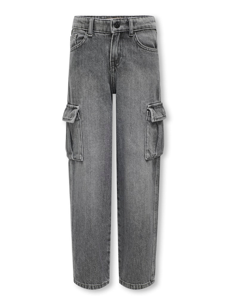 Only Mädchen Cargojeans wide Cargo grau KOGHARMONY