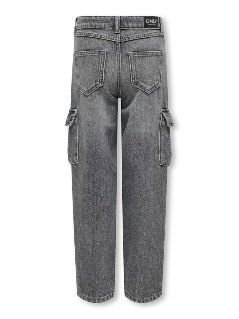 Only Mädchen Cargojeans wide Cargo grau KOGHARMONY