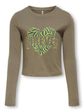 Only Mädchen Langarmshirt Braun Love KOGHALEY L/S CITY TOP