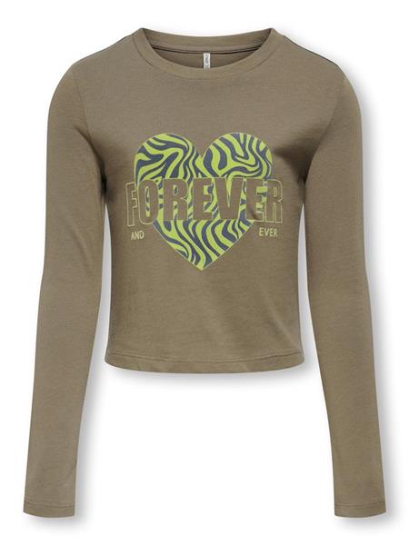 Only Mädchen Langarmshirt Braun Love KOGHALEY L/S CITY TOP