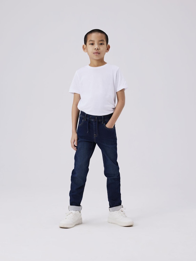 Jungen Slim Jeans Schlupfjeans Blau leicht weich Jogger