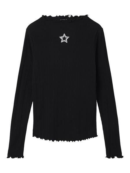 Name it Mädchen Rippshirt Glitzer NKFRUMALA