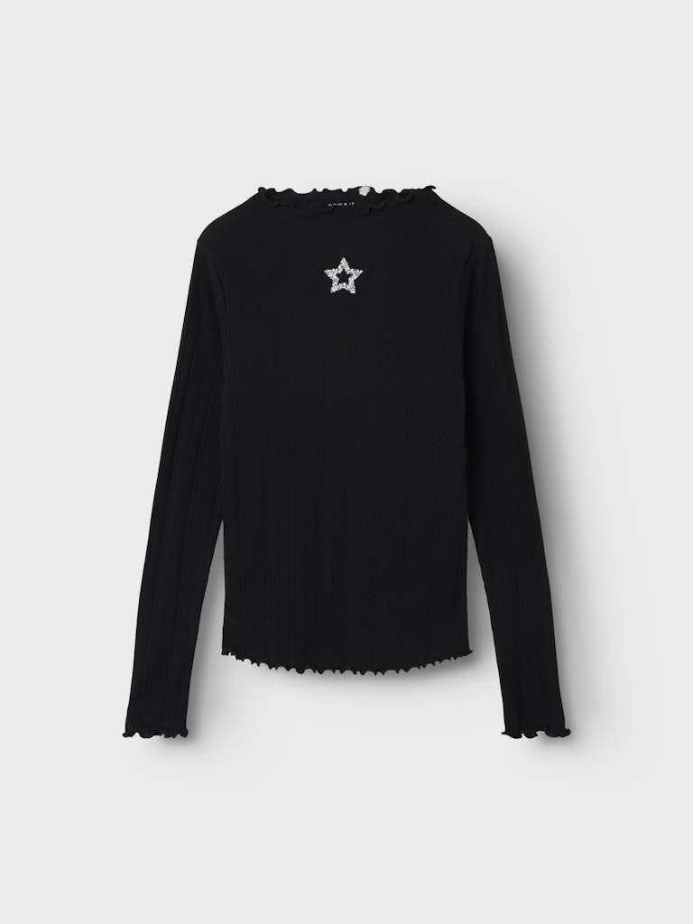 Name it Mädchen Rippshirt Glitzer NKFRUMALA