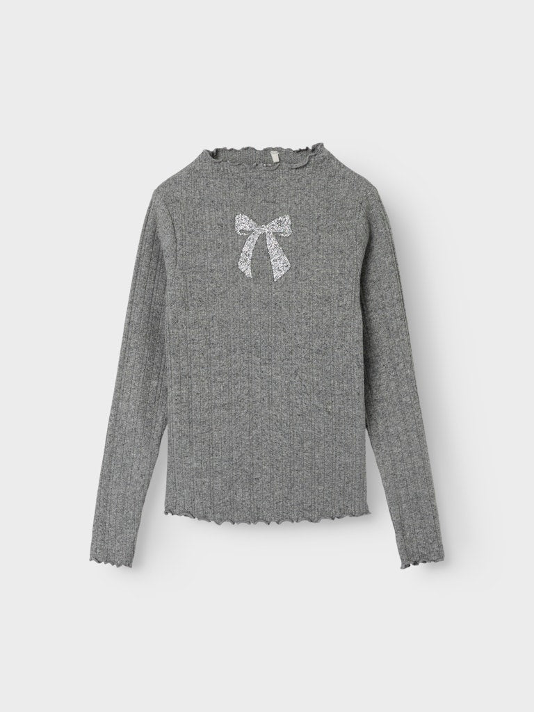 Name it Mädchen Rippshirt Glitzer NKFRUMALA