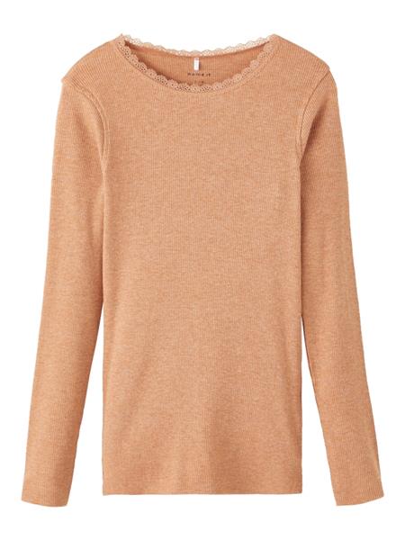 Mädchen Langarmshirt Rippshirt Rose Braun Weinrot  edel weich Teenager
