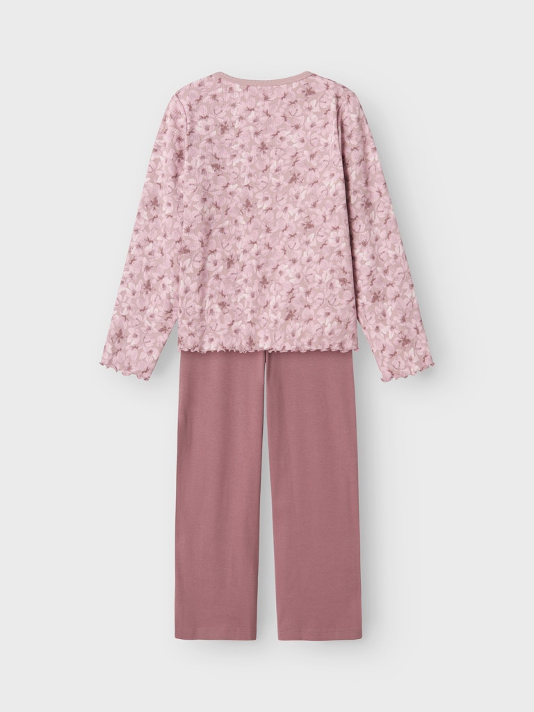 Name it Mädchen Schlafanzug Pyjama Stretch MAUVE FLOWER NKFNIGHTSET