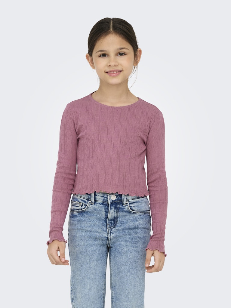 Only Mädchen T-Shirt Rippshirt KOGCARLOTTA L/S TOP