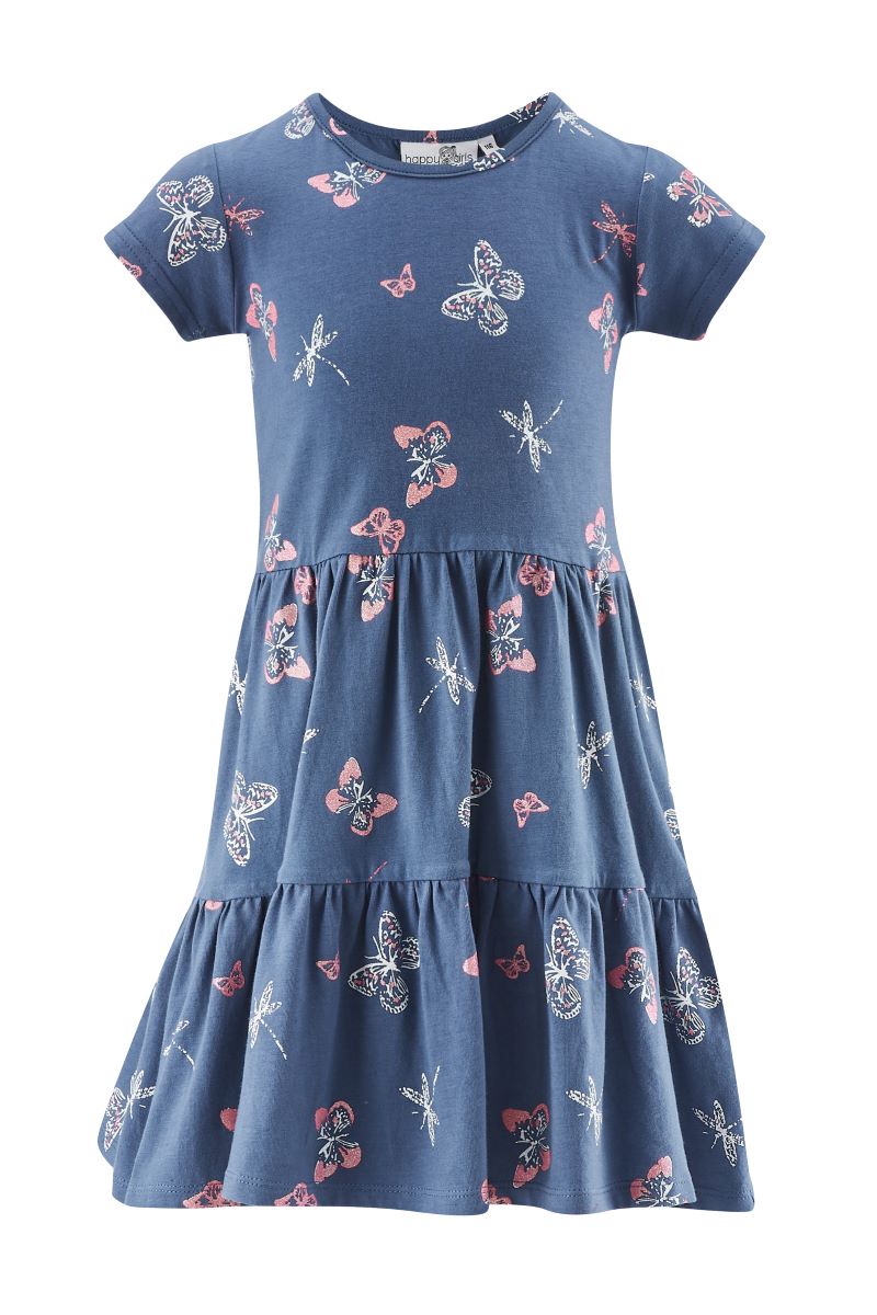Happy Girls Mädchen Jersey Kleid Sommerkleid Schmetterling