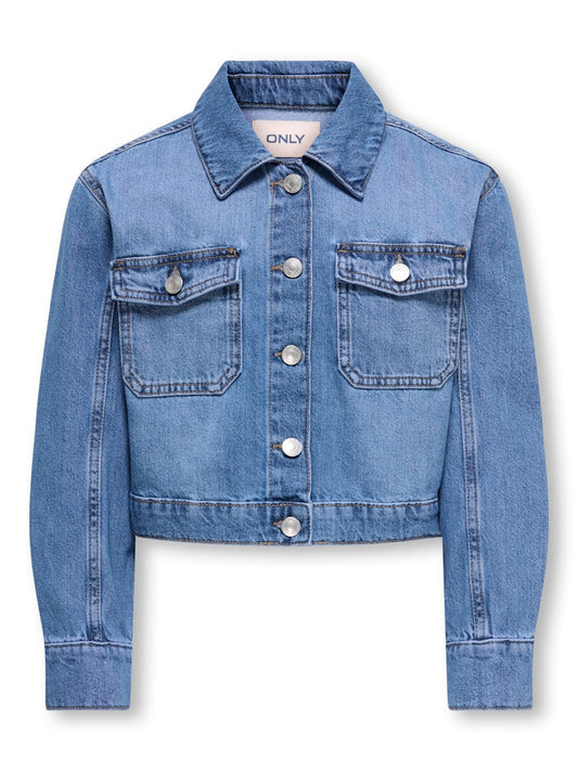 Only Mädchen Jeansjacke Übergangsjacke kastig 15340434 KOGLUMI