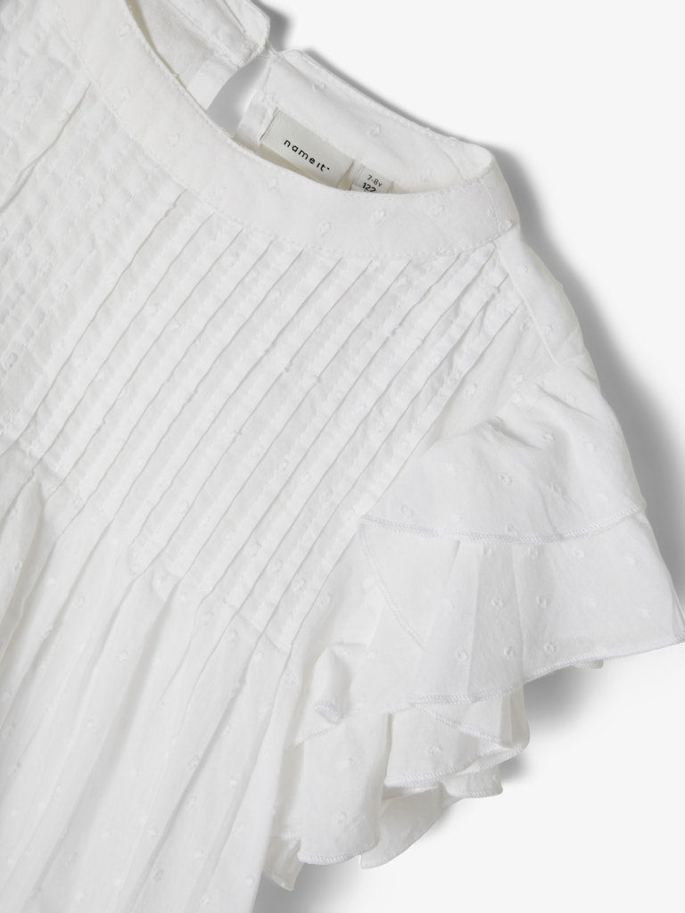 Name it Mädchen Bluse Flügelärmel weiß NKFFARIDE